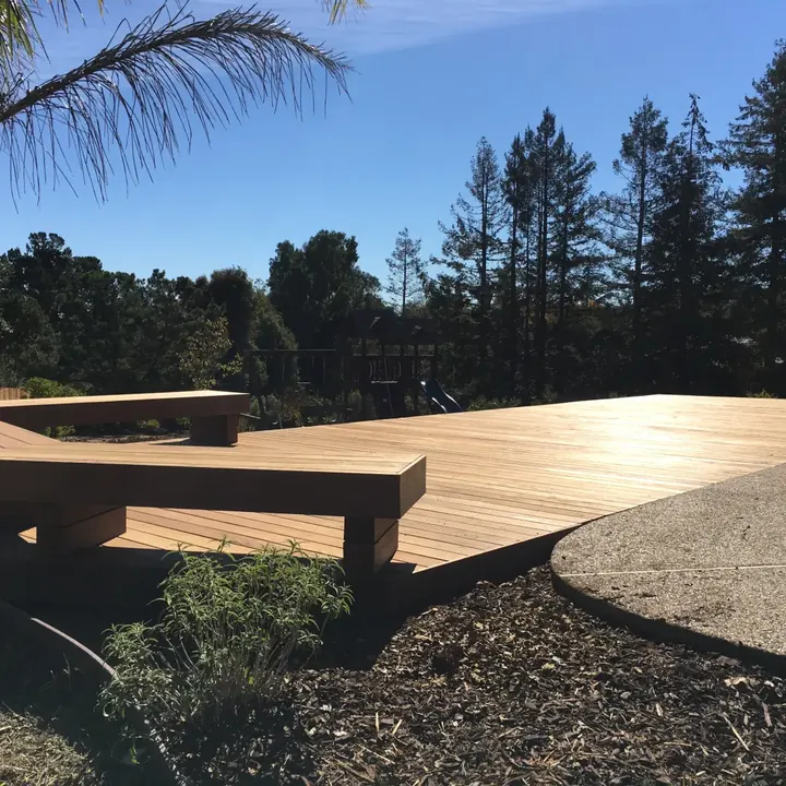 Custom wood deck and outdoor living space