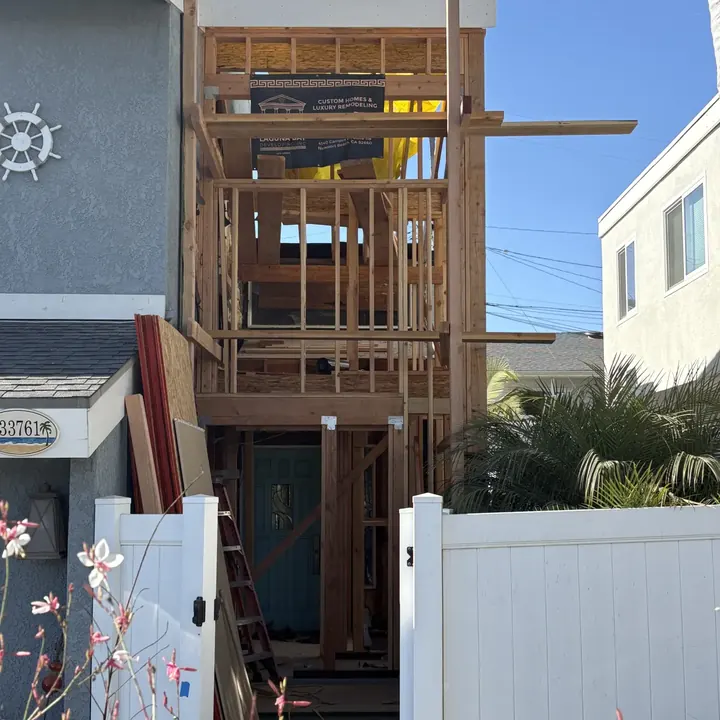 Framing and structural work in progress